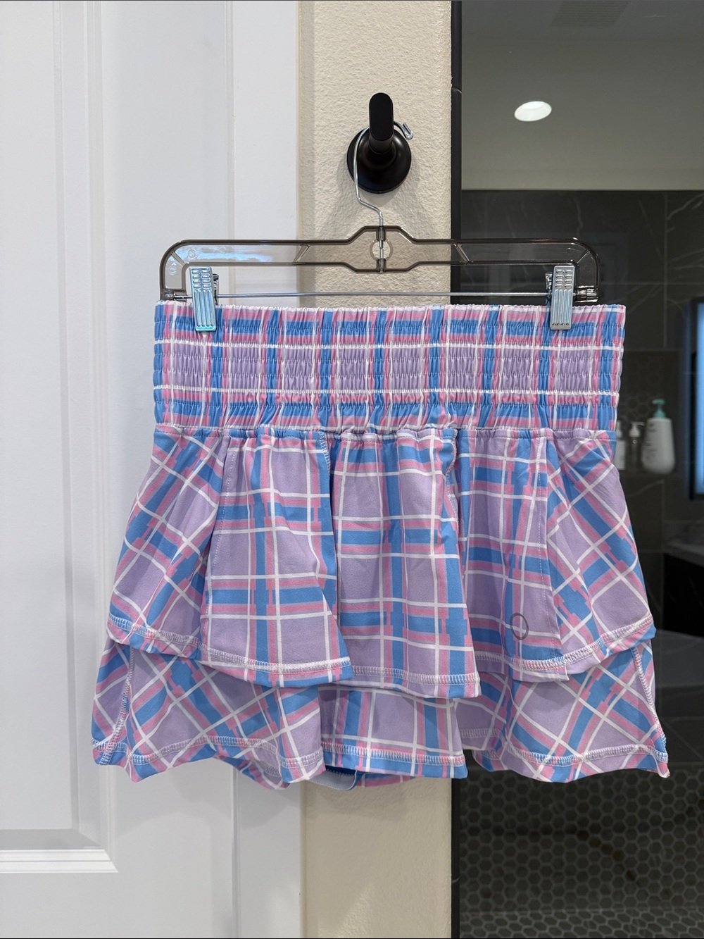 The Bubble Lifestyle Pink & Blue Plaid Skirt